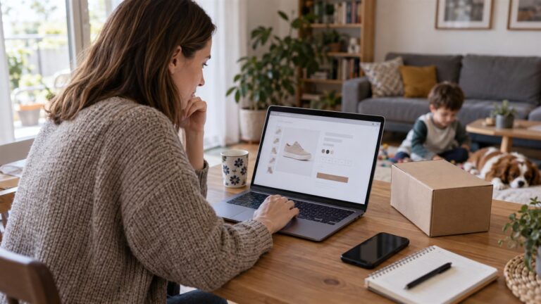 Bezpieczne zakupy online dla rodziny przy użyciu laptopa